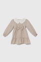 Хлопковое детское платье Jamiks BELITA BELITA.Sukienka.JZH155 бежевый AW24