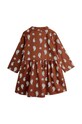 Девочка Хлопковое детское платье Mini Rodini Paisley 2475010016 коричневый