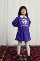 Хлопковое детское платье Mini Rodini длинный фиолетовой 2475010645