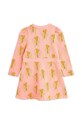 Дівчинка Дитяча бавовняна сукня Mini Rodini Winter flowers 2475012028 рожевий