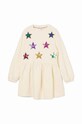Хлопковое детское платье Desigual 24WGVK18 белый AW24