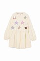 Хлопковое детское платье Desigual белый 24WGVK18
