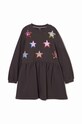 Дитяча бавовняна сукня Desigual чорний 24WGVK18
