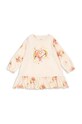 Konges Sløjd sukienka bawełniana dziecięca GIO DRESS GOTS wzorzyste beżowy KS101527