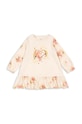 Konges Sløjd sukienka bawełniana dziecięca GIO DRESS GOTS wzorzyste beżowy KS101527
