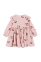 Konges Sløjd sukienka bawełniana dziecięca KIM FRILL DRESS GOTS KS101547 różowy AW24