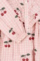 Konges Sløjd rochie din bumbac pentru copii KIM FRILL DRESS GOTS roz KS101547