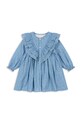 Konges Sløjd rochie din bumbac pentru copii KIM FRILL DRESS GOTS mini albastru KS101547