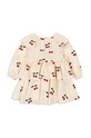 Хлопковое детское платье Konges Sløjd LUNELLA DRESS GOTS KS101576 бежевый AW24