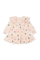 Хлопковое детское платье Konges Sløjd MALLI GLITTER DRESS GOTS длинный бежевый KS101594
