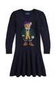 Хлопковое детское платье Polo Ralph Lauren 312950801001 тёмно-синий AW24