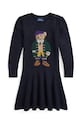 Детска памучна рокля Polo Ralph Lauren 312950801001 тъмносин AW24