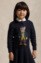 Хлопковое детское платье Polo Ralph Lauren тёмно-синий 312950801001