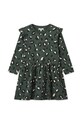 Liewood rochie din bumbac pentru copii Lima Printed Frill Longsleeve Dress LW19484 verde AW24