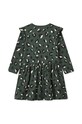 Fete Liewood rochie din bumbac pentru copii Lima Printed Frill Longsleeve Dress LW19484 verde