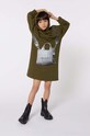 Хлопковое детское платье Marc Jacobs длинный зелёный W60363.156