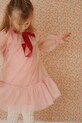 Konges Sløjd sukienka dziecięca BOW DRESS tkanina różowy KS101905