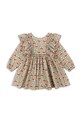 Konges Sløjd rochie din bumbac pentru copii EVIA LS BOW DRESS GOTS mini bej KS101964