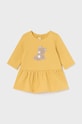 Κοριτσίστικα Βρεφικό βαμβακερό φόρεμα Mayoral Newborn 2807.2M.Newborn.9BYH κίτρινο