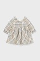 Mayoral Newborn sukienka niemowlęca z elastanem beżowy 2808.2P.Newborn.9BYH