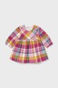 Дитяча бавовняна сукня Mayoral Newborn довгий рожевий 2813.2T.Newborn.9BYH