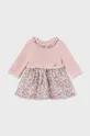 Детское хлопковое платье Mayoral Newborn длинный розовый 2886.2D.Newborn.9BYH