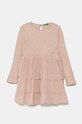 Дитяча сукня United Colors of Benetton довгий рожевий 4TQFGV022.P.Seasonal