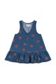 Konges Sløjd rochie din denim pentru copii MAGOT LADYBUG DRESS GOTS KS102217 albastru AW24