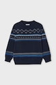 Mayoral pulover pentru copii din amestec de lana 4344.5B.Mini.9BYH albastru AW24
