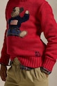Παιδικό πουλόβερ από μείγμα μαλλιού Polo Ralph Lauren 323951155001 κόκκινο