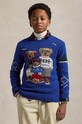 Дитячий светр з домішкою вовни Polo Ralph Lauren аплікація блакитний 323951422001