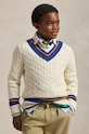 Polo Ralph Lauren sweter bawełniany dziecięcy drobny wzór beżowy 323951447001