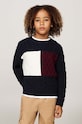 Tommy Hilfiger sweter drobny wzór granatowy KB0KB09251.9BYH.128.176