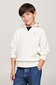 Tommy Hilfiger gyerek gyapjúkeverékből készült pulóver sima bézs KB0KB09419.9BYH.128.176
