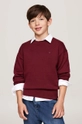 Tommy Hilfiger sweter bawełniany dziecięcy pozostałe bordowy KB0KB09466.9BYH.128.176