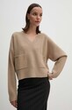 Вовняний светр Tommy Hilfiger бежевий WW0WW42149