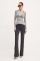 Patrizia Pepe longsleeve wełniany 8K0221.K205 szary AW24