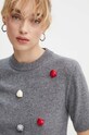 Шерстяной свитер MSGM серый 3741MDM226.247786