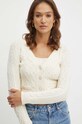 Кардиган с примесью шерсти Guess ISABELLE бежевый W4YR22.Z37L1