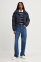 Bavlněné tričko s dlouhým rukávem Tommy Jeans DW0DW18498 námořnická modř AW24
