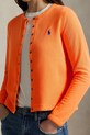 Polo Ralph Lauren kardigan damski z bawełną pomarańczowy 211941177