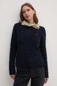 Шерстяной свитер Polo Ralph Lauren тёмно-синий 211926543