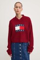 Sveter Tommy Jeans burgundské DW0DW18528