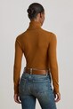 Lauren Ralph Lauren sweter z dodatkiem jedwabiu 200940470 brązowy AW25