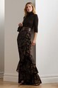 Lauren Ralph Lauren pulover din amestec de mătase maro 200940470