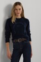 Bavlněný svetr Lauren Ralph Lauren kulatý námořnická modř 200940590
