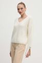 Pinko sweter z domieszką wełny beżowy 104492.A282