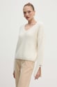Pinko sweter z domieszką wełny beżowy 104492.A282