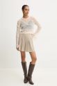 Вълнен пуловер Rotate Light Knit Ls Sweater 112999857 бежов AW24