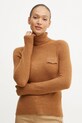 Liu Jo pulover din amestec de lana subtiri maro WF4363.MA49P